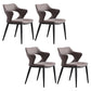 Contemporary Faux Leather Arm Chair Matte Finish Open Back Dining Chair Grey 4 Piece Set Clearhalo ' kitchen&dining_furn' 'Dining Chairs' 'Dining Tables & Seating' 'dining_chair' 'furn' 'furn_dining_chair' 'Furniture' 'furniture_dining_chair' 'Kitchen & Dining Furniture' 'kitchen' 3756272