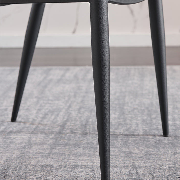 Contemporary Faux Leather Arm Chair Matte Finish Open Back Dining Chair Clearhalo ' kitchen&dining_furn' 'Dining Chairs' 'Dining Tables & Seating' 'dining_chair' 'furn' 'furn_dining_chair' 'Furniture' 'furniture_dining_chair' 'Kitchen & Dining Furniture' 'kitchen' 3756273