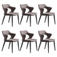 Contemporary Faux Leather Arm Chair Matte Finish Open Back Dining Chair Grey 6 Piece Set Clearhalo ' kitchen&dining_furn' 'Dining Chairs' 'Dining Tables & Seating' 'dining_chair' 'furn' 'furn_dining_chair' 'Furniture' 'furniture_dining_chair' 'Kitchen & Dining Furniture' 'kitchen' 3756274