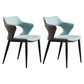 Contemporary Faux Leather Arm Chair Matte Finish Open Back Dining Chair Sky Blue 2 Piece Set Clearhalo ' kitchen&dining_furn' 'Dining Chairs' 'Dining Tables & Seating' 'dining_chair' 'furn' 'furn_dining_chair' 'Furniture' 'furniture_dining_chair' 'Kitchen & Dining Furniture' 'kitchen' 3756275
