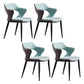 Contemporary Faux Leather Arm Chair Matte Finish Open Back Dining Chair Sky Blue 4 Piece Set Clearhalo ' kitchen&dining_furn' 'Dining Chairs' 'Dining Tables & Seating' 'dining_chair' 'furn' 'furn_dining_chair' 'Furniture' 'furniture_dining_chair' 'Kitchen & Dining Furniture' 'kitchen' 3756277