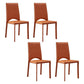 Contemporary Style Kitchen Dining Chair Stackable Armless Chair with Metal Legs Orange 4 Piece Set Clearhalo ' kitchen&dining_furn' 'Dining Chairs' 'Dining Tables & Seating' 'dining_chair' 'furn' 'furn_dining_chair' 'Furniture' 'furniture_dining_chair' 'Kitchen & Dining Furniture' 'kitchen' 3756285