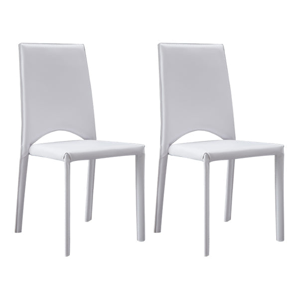 Contemporary Style Kitchen Dining Chair Stackable Armless Chair with Metal Legs White 2 Piece Set Clearhalo ' kitchen&dining_furn' 'Dining Chairs' 'Dining Tables & Seating' 'dining_chair' 'furn' 'furn_dining_chair' 'Furniture' 'furniture_dining_chair' 'Kitchen & Dining Furniture' 'kitchen' 3756290