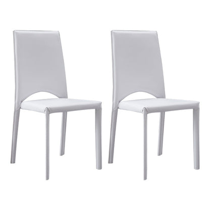 Contemporary Style Kitchen Dining Chair Stackable Armless Chair with Metal Legs White 2 Piece Set Clearhalo ' kitchen&dining_furn' 'Dining Chairs' 'Dining Tables & Seating' 'dining_chair' 'furn' 'furn_dining_chair' 'Furniture' 'furniture_dining_chair' 'Kitchen & Dining Furniture' 'kitchen' 3756290