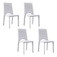 Contemporary Style Kitchen Dining Chair Stackable Armless Chair with Metal Legs White 4 Piece Set Clearhalo ' kitchen&dining_furn' 'Dining Chairs' 'Dining Tables & Seating' 'dining_chair' 'furn' 'furn_dining_chair' 'Furniture' 'furniture_dining_chair' 'Kitchen & Dining Furniture' 'kitchen' 3756291