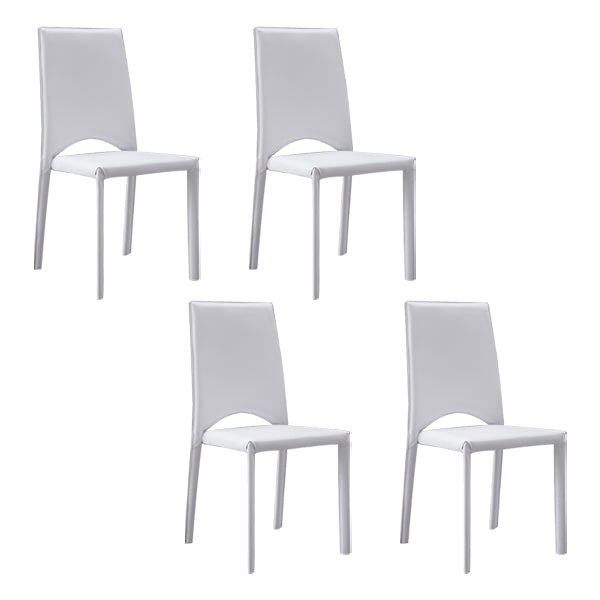 Contemporary Style Kitchen Dining Chair Stackable Armless Chair with Metal Legs White 4 Piece Set Clearhalo ' kitchen&dining_furn' 'Dining Chairs' 'Dining Tables & Seating' 'dining_chair' 'furn' 'furn_dining_chair' 'Furniture' 'furniture_dining_chair' 'Kitchen & Dining Furniture' 'kitchen' 3756291