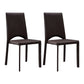 Contemporary Style Kitchen Dining Chair Stackable Armless Chair with Metal Legs Coffee 2 Piece Set Clearhalo ' kitchen&dining_furn' 'Dining Chairs' 'Dining Tables & Seating' 'dining_chair' 'furn' 'furn_dining_chair' 'Furniture' 'furniture_dining_chair' 'Kitchen & Dining Furniture' 'kitchen' 3756296