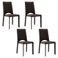 Contemporary Style Kitchen Dining Chair Stackable Armless Chair with Metal Legs Coffee 4 Piece Set Clearhalo ' kitchen&dining_furn' 'Dining Chairs' 'Dining Tables & Seating' 'dining_chair' 'furn' 'furn_dining_chair' 'Furniture' 'furniture_dining_chair' 'Kitchen & Dining Furniture' 'kitchen' 3756298