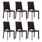 Contemporary Style Kitchen Dining Chair Stackable Armless Chair with Metal Legs Coffee 6 Piece Set Clearhalo ' kitchen&dining_furn' 'Dining Chairs' 'Dining Tables & Seating' 'dining_chair' 'furn' 'furn_dining_chair' 'Furniture' 'furniture_dining_chair' 'Kitchen & Dining Furniture' 'kitchen' 3756299
