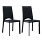 Contemporary Style Kitchen Dining Chair Stackable Armless Chair with Metal Legs Black 2 Piece Set Clearhalo ' kitchen&dining_furn' 'Dining Chairs' 'Dining Tables & Seating' 'dining_chair' 'furn' 'furn_dining_chair' 'Furniture' 'furniture_dining_chair' 'Kitchen & Dining Furniture' 'kitchen' 3756301