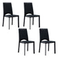 Contemporary Style Kitchen Dining Chair Stackable Armless Chair with Metal Legs Black 4 Piece Set Clearhalo ' kitchen&dining_furn' 'Dining Chairs' 'Dining Tables & Seating' 'dining_chair' 'furn' 'furn_dining_chair' 'Furniture' 'furniture_dining_chair' 'Kitchen & Dining Furniture' 'kitchen' 3756303