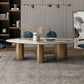 Metal Traditional Luxury Oval Indoor Table Sintered Stone Table for Kitchen and Dining Room Clearhalo ' dining_table' 'Dining Tables & Seating' 'Dining Tables' 'furn' 'furn_dining_table' 'Furniture' 'furniture_dining_table' 'Kitchen & Dining Furniture' 'kitchen&dining_furn' 'kitchen' 'kitchen_dining_table' 3756307