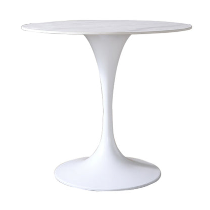 Round Sintered Stone White Dining Table Simplicity Tulip Base Table for Dining Room Without Chairs Clearhalo ' dining_table' 'Dining Tables & Seating' 'Dining Tables' 'furn' 'furn_dining_table' 'Furniture' 'furniture_dining_table' 'Kitchen & Dining Furniture' 'kitchen&dining_furn' 'kitchen' 'kitchen_dining_table' 3756317