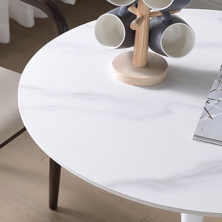 Round Sintered Stone White Dining Table Simplicity Tulip Base Table for Dining Room Clearhalo ' dining_table' 'Dining Tables & Seating' 'Dining Tables' 'furn' 'furn_dining_table' 'Furniture' 'furniture_dining_table' 'Kitchen & Dining Furniture' 'kitchen&dining_furn' 'kitchen' 'kitchen_dining_table' 3756318