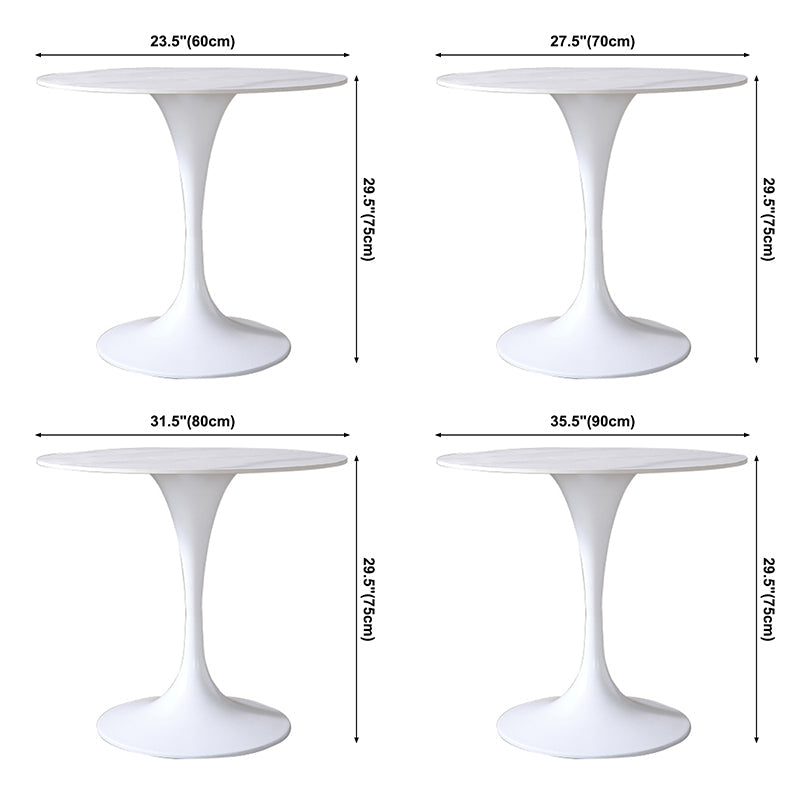 Round Sintered Stone White Dining Table Simplicity Tulip Base Table for Dining Room Clearhalo ' dining_table' 'Dining Tables & Seating' 'Dining Tables' 'furn' 'furn_dining_table' 'Furniture' 'furniture_dining_table' 'Kitchen & Dining Furniture' 'kitchen&dining_furn' 'kitchen' 'kitchen_dining_table' 3756322