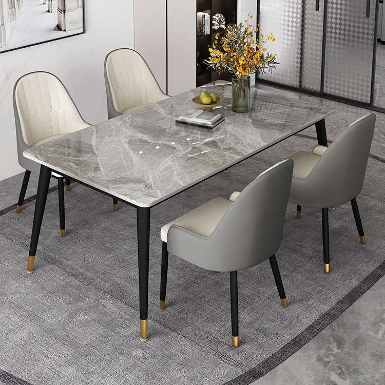 Contemporary Style Stone Dining Table Rectangle 4 Legs Table for Dining Room Clearhalo ' dining_table' 'Dining Tables & Seating' 'Dining Tables' 'furn' 'furn_dining_table' 'Furniture' 'furniture_dining_table' 'Kitchen & Dining Furniture' 'kitchen&dining_furn' 'kitchen' 'kitchen_dining_table' 3756340