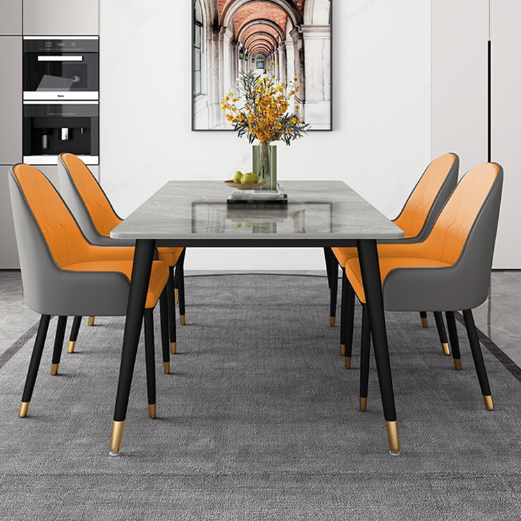 Contemporary Style Stone Dining Table Rectangle 4 Legs Table for Dining Room Clearhalo ' dining_table' 'Dining Tables & Seating' 'Dining Tables' 'furn' 'furn_dining_table' 'Furniture' 'furniture_dining_table' 'Kitchen & Dining Furniture' 'kitchen&dining_furn' 'kitchen' 'kitchen_dining_table' 3756341