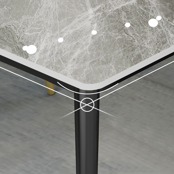 Contemporary Style Stone Dining Table Rectangle 4 Legs Table for Dining Room Clearhalo ' dining_table' 'Dining Tables & Seating' 'Dining Tables' 'furn' 'furn_dining_table' 'Furniture' 'furniture_dining_table' 'Kitchen & Dining Furniture' 'kitchen&dining_furn' 'kitchen' 'kitchen_dining_table' 3756347