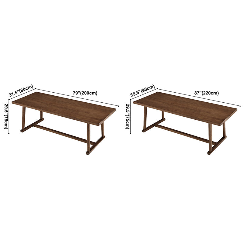 Rectangle Solid Wood White Dining Table Simplicity Trestle Base Table for Dining Room Clearhalo ' dining_table' 'Dining Tables & Seating' 'Dining Tables' 'furn' 'furn_dining_table' 'Furniture' 'furniture_dining_table' 'Kitchen & Dining Furniture' 'kitchen&dining_furn' 'kitchen' 'kitchen_dining_table' 3756361