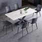 Contemporary Rectangle Shape Kitchen Dining Table Sintered Stone Dining Table with Pedestal Base Clearhalo ' dining_table' 'Dining Tables & Seating' 'Dining Tables' 'furn' 'furn_dining_table' 'Furniture' 'furniture_dining_table' 'Kitchen & Dining Furniture' 'kitchen&dining_furn' 'kitchen' 'kitchen_dining_table' 3756368