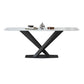 Contemporary Rectangle Shape Kitchen Dining Table Sintered Stone Dining Table with Pedestal Base White Without Chairs Clearhalo ' dining_table' 'Dining Tables & Seating' 'Dining Tables' 'furn' 'furn_dining_table' 'Furniture' 'furniture_dining_table' 'Kitchen & Dining Furniture' 'kitchen&dining_furn' 'kitchen' 'kitchen_dining_table' 3756371