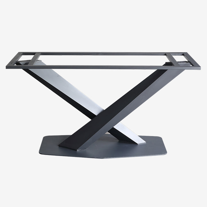 Contemporary Rectangle Shape Kitchen Dining Table Sintered Stone Dining Table with Pedestal Base Clearhalo ' dining_table' 'Dining Tables & Seating' 'Dining Tables' 'furn' 'furn_dining_table' 'Furniture' 'furniture_dining_table' 'Kitchen & Dining Furniture' 'kitchen&dining_furn' 'kitchen' 'kitchen_dining_table' 3756373