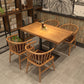 Industrial Style Home Solid Wood Dining Table Rectangular Shape Table with Single Pedestal Base Clearhalo ' dining_table' 'Dining Tables & Seating' 'Dining Tables' 'furn' 'furn_dining_table' 'Furniture' 'furniture_dining_table' 'Kitchen & Dining Furniture' 'kitchen&dining_furn' 'kitchen' 'kitchen_dining_table' 3756377