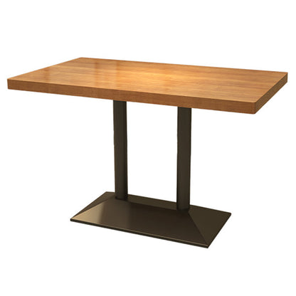 Industrial Style Home Solid Wood Dining Table Rectangular Shape Table with Single Pedestal Base Without Chairs Clearhalo ' dining_table' 'Dining Tables & Seating' 'Dining Tables' 'furn' 'furn_dining_table' 'Furniture' 'furniture_dining_table' 'Kitchen & Dining Furniture' 'kitchen&dining_furn' 'kitchen' 'kitchen_dining_table' 3756381