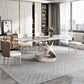 Metal Traditional Luxury Rectangle Dining Table Sintered Stone Table with Pedestal Base Clearhalo ' dining_table' 'Dining Tables & Seating' 'Dining Tables' 'furn' 'furn_dining_table' 'Furniture' 'furniture_dining_table' 'Kitchen & Dining Furniture' 'kitchen&dining_furn' 'kitchen' 'kitchen_dining_table' 3756386