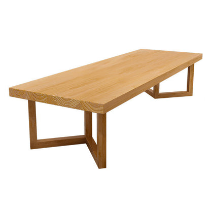 Rectangle Wood Color Dining Table Solid Wood Table Modern with Double Pedestal Without Chairs Clearhalo ' dining_table' 'Dining Tables & Seating' 'Dining Tables' 'furn' 'furn_dining_table' 'Furniture' 'furniture_dining_table' 'Kitchen & Dining Furniture' 'kitchen&dining_furn' 'kitchen' 'kitchen_dining_table' 3756398