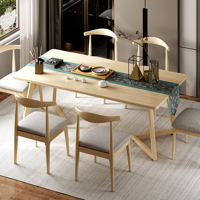 Rectangle Shape Modern Dining Table Wood Color Fixed Table with Wooden Clearhalo ' dining_table' 'Dining Tables & Seating' 'Dining Tables' 'furn' 'furn_dining_table' 'Furniture' 'furniture_dining_table' 'Kitchen & Dining Furniture' 'kitchen&dining_furn' 'kitchen' 'kitchen_dining_table' 3756407