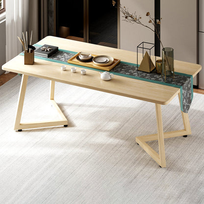 Rectangle Shape Modern Dining Table Wood Color Fixed Table with Wooden Natural 47.2"L x 23.6"W x 29.1"H Without Chairs Clearhalo ' dining_table' 'Dining Tables & Seating' 'Dining Tables' 'furn' 'furn_dining_table' 'Furniture' 'furniture_dining_table' 'Kitchen & Dining Furniture' 'kitchen&dining_furn' 'kitchen' 'kitchen_dining_table' 3756408