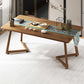 Rectangle Shape Modern Dining Table Wood Color Fixed Table with Wooden Walnut 47.2"L x 23.6"W x 29.1"H Without Chairs Clearhalo ' dining_table' 'Dining Tables & Seating' 'Dining Tables' 'furn' 'furn_dining_table' 'Furniture' 'furniture_dining_table' 'Kitchen & Dining Furniture' 'kitchen&dining_furn' 'kitchen' 'kitchen_dining_table' 3756409