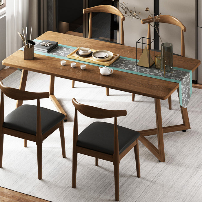 Rectangle Shape Modern Dining Table Wood Color Fixed Table with Wooden Clearhalo ' dining_table' 'Dining Tables & Seating' 'Dining Tables' 'furn' 'furn_dining_table' 'Furniture' 'furniture_dining_table' 'Kitchen & Dining Furniture' 'kitchen&dining_furn' 'kitchen' 'kitchen_dining_table' 3756412