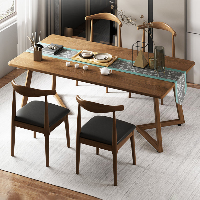 Rectangle Shape Modern Dining Table Wood Color Fixed Table with Wooden Clearhalo ' dining_table' 'Dining Tables & Seating' 'Dining Tables' 'furn' 'furn_dining_table' 'Furniture' 'furniture_dining_table' 'Kitchen & Dining Furniture' 'kitchen&dining_furn' 'kitchen' 'kitchen_dining_table' 3756414