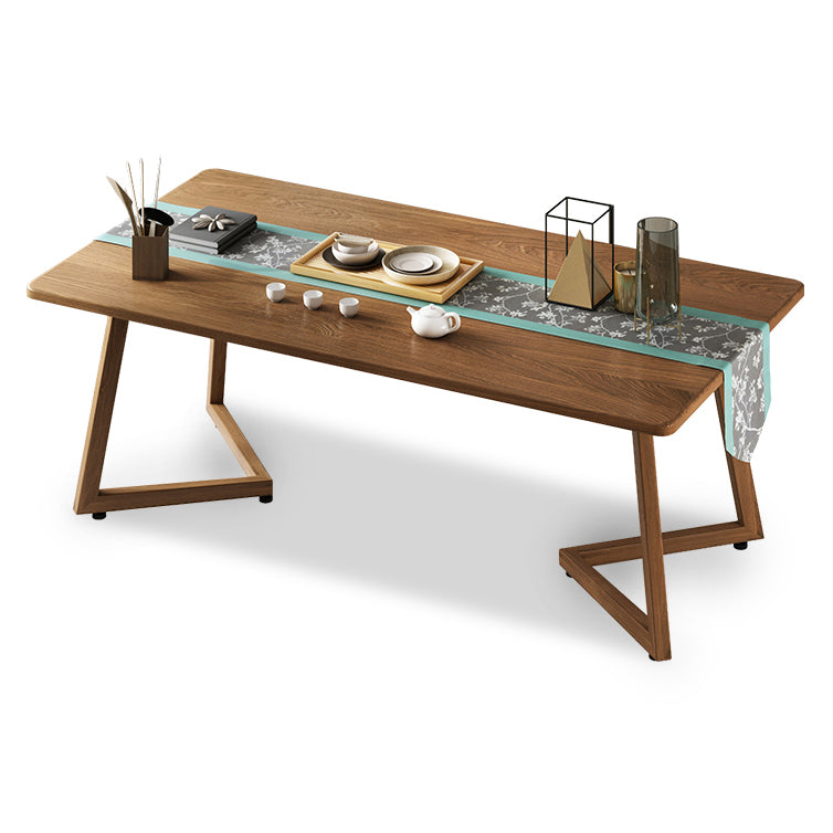 Rectangle Shape Modern Dining Table Wood Color Fixed Table with Wooden Clearhalo ' dining_table' 'Dining Tables & Seating' 'Dining Tables' 'furn' 'furn_dining_table' 'Furniture' 'furniture_dining_table' 'Kitchen & Dining Furniture' 'kitchen&dining_furn' 'kitchen' 'kitchen_dining_table' 3756415