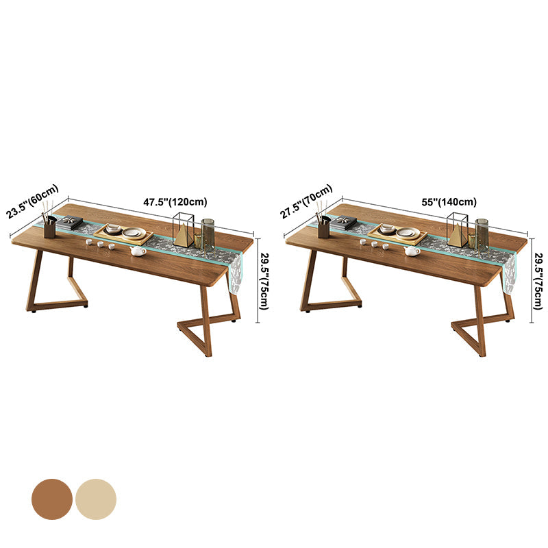 Rectangle Shape Modern Dining Table Wood Color Fixed Table with Wooden Clearhalo ' dining_table' 'Dining Tables & Seating' 'Dining Tables' 'furn' 'furn_dining_table' 'Furniture' 'furniture_dining_table' 'Kitchen & Dining Furniture' 'kitchen&dining_furn' 'kitchen' 'kitchen_dining_table' 3756420