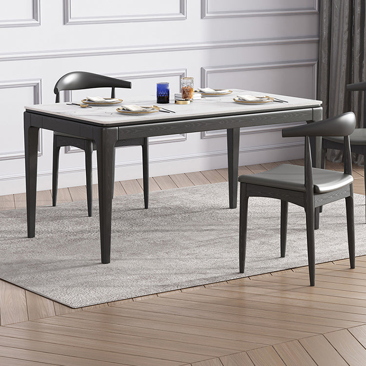 Modern Style Home Sintered Stone Dining Table Rectangle Shape Table with Ash Wood Base Clearhalo ' dining_table' 'Dining Tables & Seating' 'Dining Tables' 'furn' 'furn_dining_table' 'Furniture' 'furniture_dining_table' 'Kitchen & Dining Furniture' 'kitchen&dining_furn' 'kitchen' 'kitchen_dining_table' 3756422