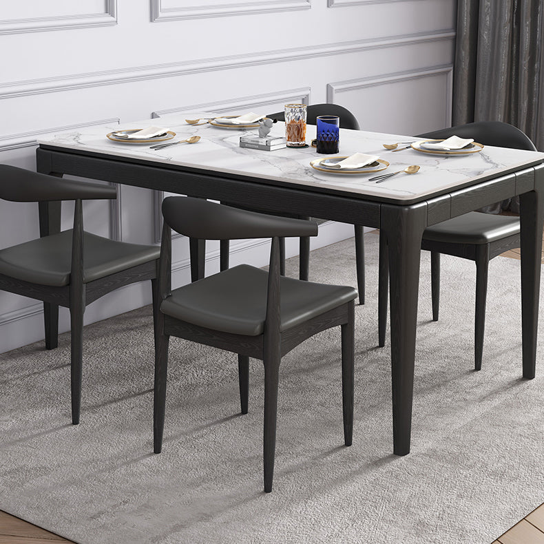 Modern Style Home Sintered Stone Dining Table Rectangle Shape Table with Ash Wood Base Clearhalo ' dining_table' 'Dining Tables & Seating' 'Dining Tables' 'furn' 'furn_dining_table' 'Furniture' 'furniture_dining_table' 'Kitchen & Dining Furniture' 'kitchen&dining_furn' 'kitchen' 'kitchen_dining_table' 3756423