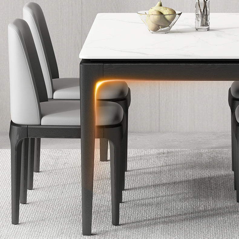 Modern Style Home Sintered Stone Dining Table Rectangle Shape Table with Ash Wood Base Clearhalo ' dining_table' 'Dining Tables & Seating' 'Dining Tables' 'furn' 'furn_dining_table' 'Furniture' 'furniture_dining_table' 'Kitchen & Dining Furniture' 'kitchen&dining_furn' 'kitchen' 'kitchen_dining_table' 3756426