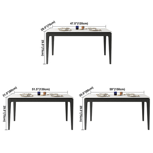 Modern Style Home Sintered Stone Dining Table Rectangle Shape Table with Ash Wood Base