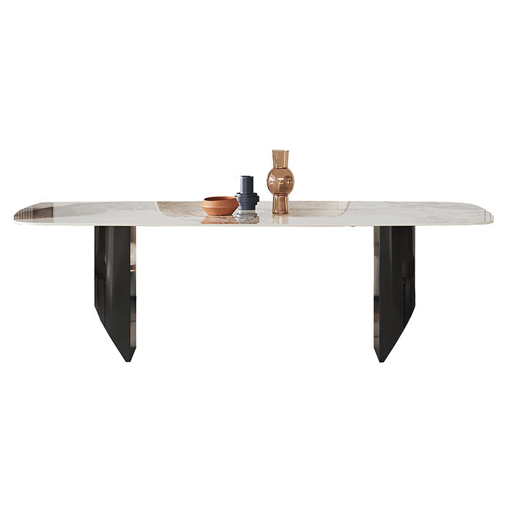 Metal Modern Rectangle Indoor Table Sintered Stone Table for Dining Room Without Chairs Clearhalo ' dining_table' 'Dining Tables & Seating' 'Dining Tables' 'furn' 'furn_dining_table' 'Furniture' 'furniture_dining_table' 'Kitchen & Dining Furniture' 'kitchen&dining_furn' 'kitchen' 'kitchen_dining_table' 3756434