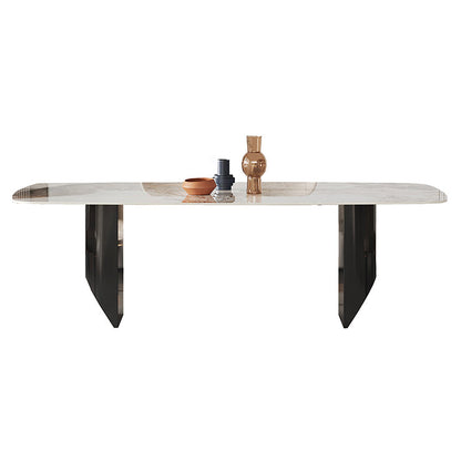 Metal Modern Rectangle Indoor Table Sintered Stone Table for Dining Room Without Chairs Clearhalo ' dining_table' 'Dining Tables & Seating' 'Dining Tables' 'furn' 'furn_dining_table' 'Furniture' 'furniture_dining_table' 'Kitchen & Dining Furniture' 'kitchen&dining_furn' 'kitchen' 'kitchen_dining_table' 3756434