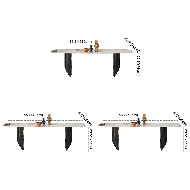 Metal Modern Rectangle Indoor Table Sintered Stone Table for Dining Room Clearhalo ' dining_table' 'Dining Tables & Seating' 'Dining Tables' 'furn' 'furn_dining_table' 'Furniture' 'furniture_dining_table' 'Kitchen & Dining Furniture' 'kitchen&dining_furn' 'kitchen' 'kitchen_dining_table' 3756439