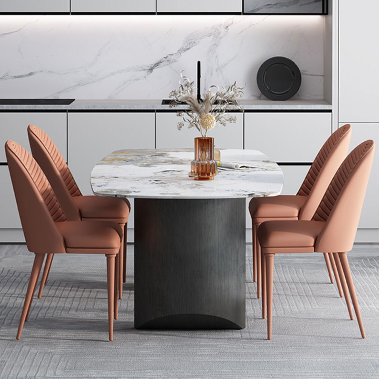 Metal Modern Rectangle Indoor Table Sintered Stone Table for Dining Room Clearhalo ' dining_table' 'Dining Tables & Seating' 'Dining Tables' 'furn' 'furn_dining_table' 'Furniture' 'furniture_dining_table' 'Kitchen & Dining Furniture' 'kitchen&dining_furn' 'kitchen' 'kitchen_dining_table' 3756442