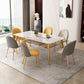Glam Sintered Stone Kitchen Dining Table Rectangle Shape White Dining Table for Kitchen Clearhalo ' dining_table' 'Dining Tables & Seating' 'Dining Tables' 'furn' 'furn_dining_table' 'Furniture' 'furniture_dining_table' 'Kitchen & Dining Furniture' 'kitchen&dining_furn' 'kitchen' 'kitchen_dining_table' 3756461