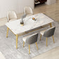 Glam Sintered Stone Kitchen Dining Table Rectangle Shape White Dining Table for Kitchen Clearhalo ' dining_table' 'Dining Tables & Seating' 'Dining Tables' 'furn' 'furn_dining_table' 'Furniture' 'furniture_dining_table' 'Kitchen & Dining Furniture' 'kitchen&dining_furn' 'kitchen' 'kitchen_dining_table' 3756463