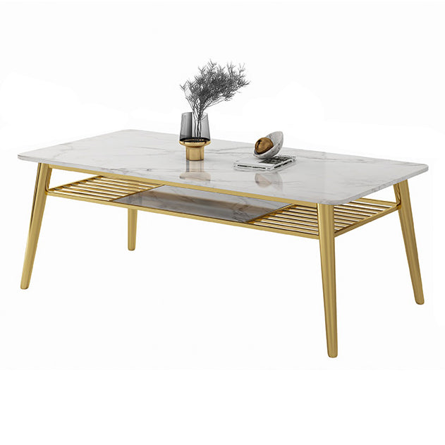 Glam Sintered Stone Kitchen Dining Table Rectangle Shape White Dining Table for Kitchen Without Chairs Clearhalo ' dining_table' 'Dining Tables & Seating' 'Dining Tables' 'furn' 'furn_dining_table' 'Furniture' 'furniture_dining_table' 'Kitchen & Dining Furniture' 'kitchen&dining_furn' 'kitchen' 'kitchen_dining_table' 3756464