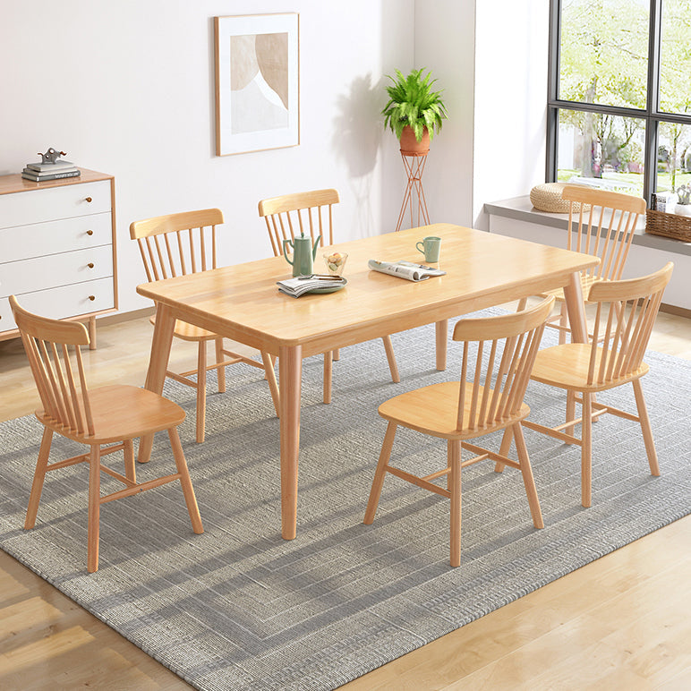 4-foot Rubberwood Solid Wood Simplicity Rectangle Dining Table for Dining Room Clearhalo ' dining_table' 'Dining Tables & Seating' 'Dining Tables' 'furn' 'furn_dining_table' 'Furniture' 'furniture_dining_table' 'Kitchen & Dining Furniture' 'kitchen&dining_furn' 'kitchen' 'kitchen_dining_table' 3756468