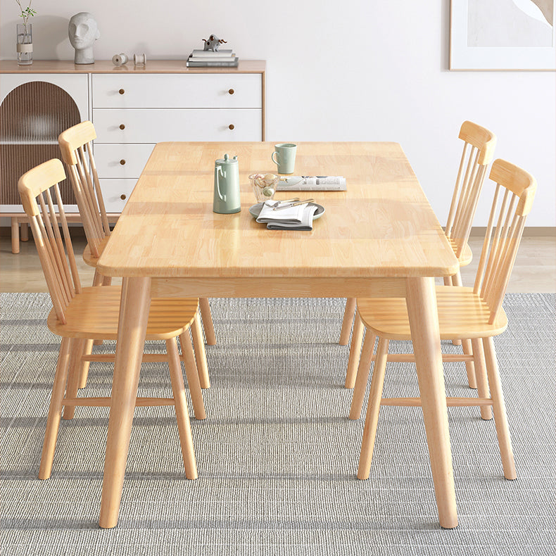 4-foot Rubberwood Solid Wood Simplicity Rectangle Dining Table for Dining Room Clearhalo ' dining_table' 'Dining Tables & Seating' 'Dining Tables' 'furn' 'furn_dining_table' 'Furniture' 'furniture_dining_table' 'Kitchen & Dining Furniture' 'kitchen&dining_furn' 'kitchen' 'kitchen_dining_table' 3756469